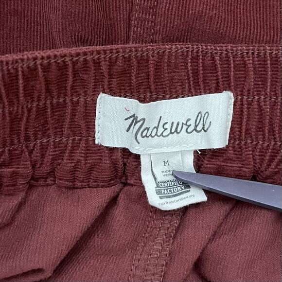 Madewell Curvy Tapered Huston Corduroy Pants Size M Rusted Burgundy Retro Boho - Picture 5 of 7
